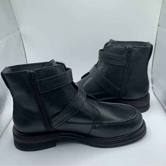 NIB Free People Isla Moto Boot Women's size 9 ankle combat buckle platform black - Picture 9 of 12